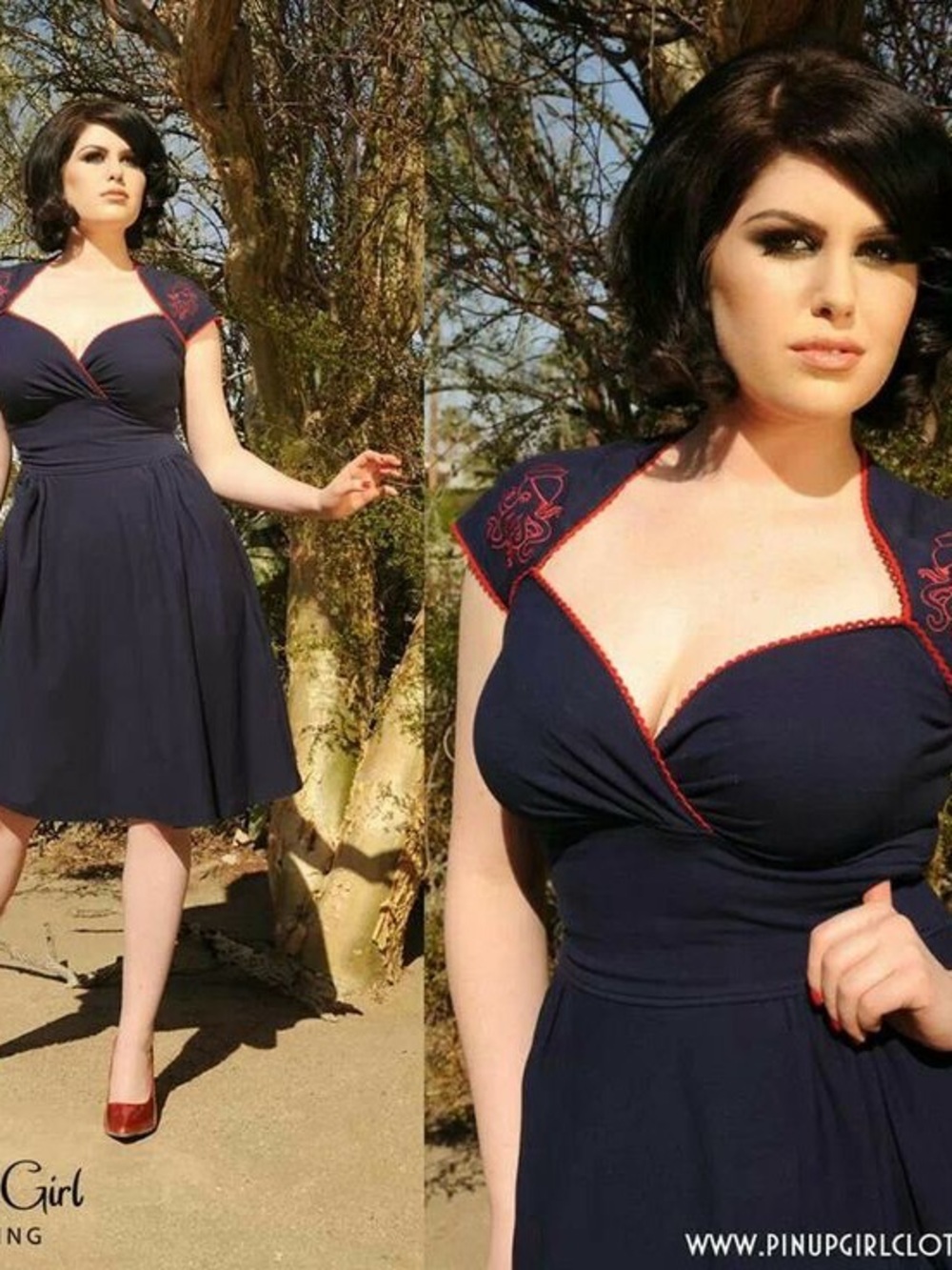 Pinup Couture women’s navy blue Octavio the Octopus swing rockabilly dress
